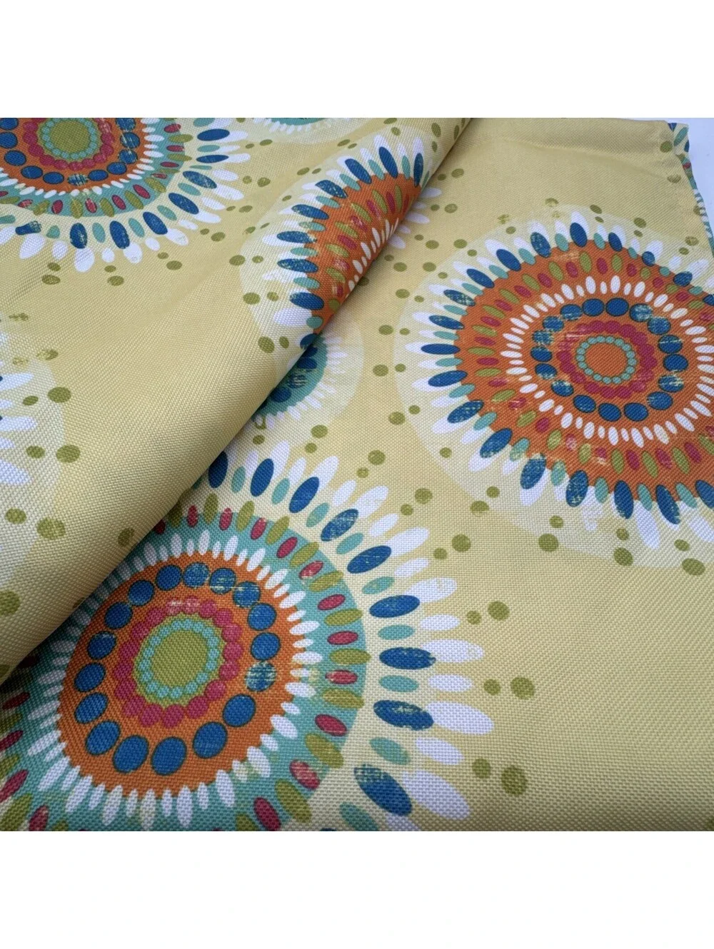 Fiesta Bright Large Rectangle Tablecloth Fabric 120” X 60” Yellow Orange Boho